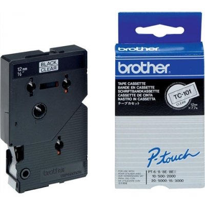Páska Brother TC-101 (Černý tisk/průsvitný podklad) - Originál – Zboží Mobilmania