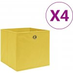Zahrada XL Úložné boxy 4 ks netkaná textilie 28 x 28 x 28 cm žluté