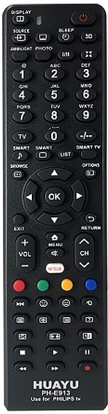 Dálkový ovladač HUAYU PH-E913 s tlačítkem Netflix pro Philips