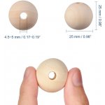 Dřevěný korálek - nelakovaný - různé velikosti Dřevěné korálky: Ø 25mm, průvlek 4,5mm / balení 2ks – Hledejceny.cz