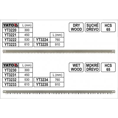 YATO List do obloukové pily 760 mm na mokré dřevo YT-3234