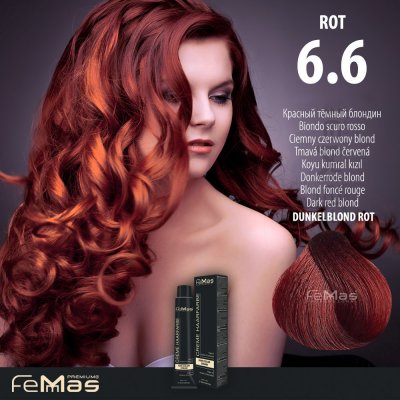 Femmas Barva na vlasy Tmavá blond červená 6.6 – Zboží Mobilmania