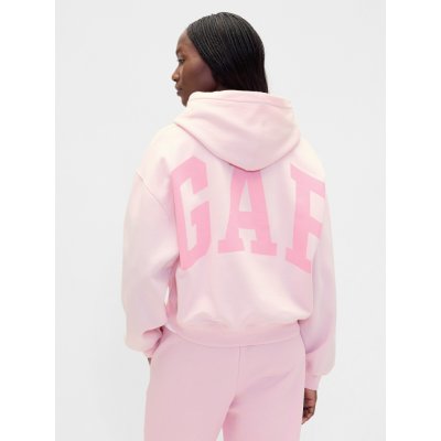 GAP mikina s kapucí Logo Cropped Růžová – Hledejceny.cz