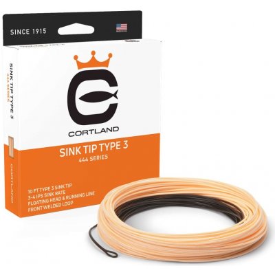 Cortland Muškařská šňůra potápivá 444 SINK TIP TYPE 3 Classic WF #8 - Hnědá a broskvová – Hledejceny.cz