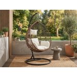 Textilomanie závěsné křeslo KOKON se stojanem hnědé – Zboží Dáma