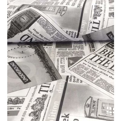 Loneta dekorační látka noviny | RTex