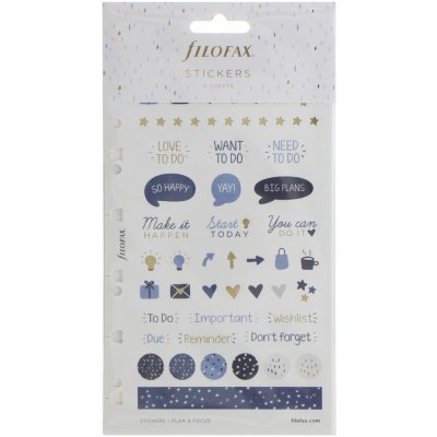 Filofax Samolepky Indigo náplň osobních A5 diářů – Zboží Živě