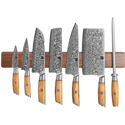 Magnetická lišta na nože 50 cm - ořech XinZuo – Sleviste.cz