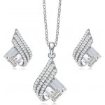 Grace Silver Jewellery stříbrná souprava šperků Swarovski Elements Marisa SET2075-S0003(2) Bílá/čirá – Zboží Mobilmania
