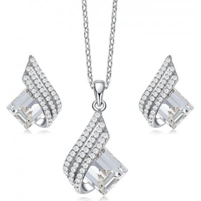 Grace Silver Jewellery stříbrná souprava šperků Swarovski Elements Marisa SET2075-S0003(2) Bílá/čirá