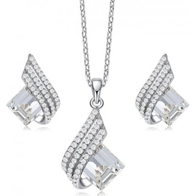 Grace Silver Jewellery stříbrná souprava šperků Swarovski Elements Marisa SET2075-S0003(2) Bílá/čirá – Zboží Mobilmania