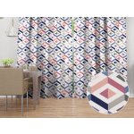 Biante Bavlněný závěs Sandra SA-573 Modro-růžovo-šedé kosočtverce 150x210 cm – Sleviste.cz