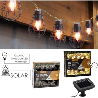 Pro-Tech shop Solární světelný řetěz Loft 10 LED 3,8m teplá bílá 66752 – Hledejceny.cz