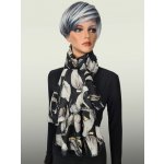 Classic Scarf šála květovaná bavlněná s viskózou pléd přes ramena černá – Zboží Mobilmania