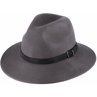 Fiebig Headwear since 1903 Cestovní nepromokavý nemačkavý klobouk vlněný Indiana Jones šedý – Sleviste.cz