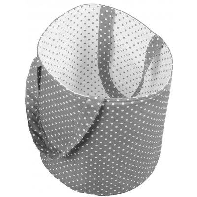 Eva Kiedroňová látkový košík s oušky bílý s šedými puntíky / šedý s bílými puntíky – Sleviste.cz