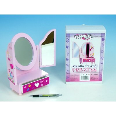 Teddies Zrcadlové Medvídky krabička na šperky Princess, 3dílná, šuplík dřevěný, 16x25x8 cm, v krabici - bez obalu – Hledejceny.cz