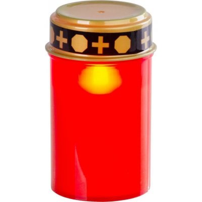 Kahanec MagicHome TG-10, s LED svíčkou, na hrob, červený, 12 cm, součást balení 2xAA ST2172287
