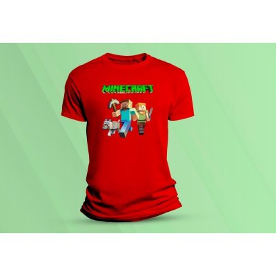 Sandratex Dětské bavlněné tričko Minecraft 2., Červená