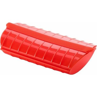 Nádoba pro vaření v páře do mikrovlnné trouby 24 cm, červená, silikon, Lékué – Zboží Dáma