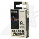 Originální páska do tiskárny Casio štítků, Casio, XR-9WE1, černý tisk/bílý podklad, nelaminovaná, 8m, 9mm – Zboží Živě