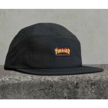 Thrasher Flame Logo 5-Panel Hat Black
