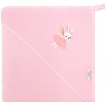 BocioLand Osuška s kapucí a oušky Baletka 80x80 cm růžová – Sleviste.cz