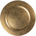 Clayre & Eef Zlatý melaminový talíř 33 cm – Zboží Dáma