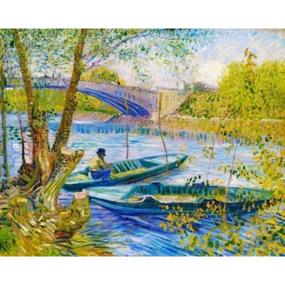 Figured ART Vyšívání křížkové sada Van Gogh Rybolov na jaře, Pont de Clichy – Zboží Dáma