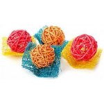 JK ANIMALS hračka ratanové koule s lufa houbou 4 kusy hračka pro hlodavce 6 cm – Zbozi.Blesk.cz