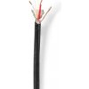 vodič Nedis profi mikrofoní kabel 6 mm, 2 x 0.35 mm měď, černý, 100 m (CABR1535BK1000)