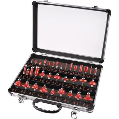 EXTOL PREMIUM EXTOL CRAFT 44040 frézy tvarové do dřeva, s SK plátky, sada 35ks – Sleviste.cz