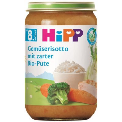 HiPP BIO Zeleninové rizoto s krůtím masem 220 g – Sleviste.cz