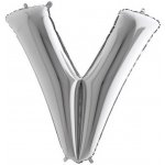 Grabo Balloons Foliové písmeno V stříbrné 102 cm – Zboží Dáma