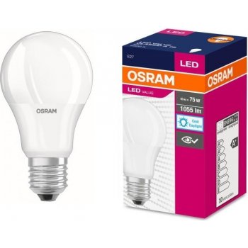 Osram LED žárovka CLA FR E27 10,5W 75W studená bílá 6500K