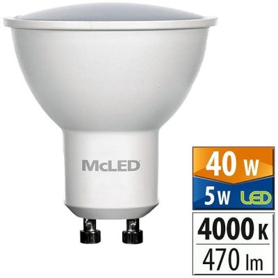 McLED LED GU10, 5W, 4000K, 470lm – Zboží Mobilmania