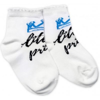 Baby Nellys Bavlněné ponožky Little prince bílé – Zboží Mobilmania