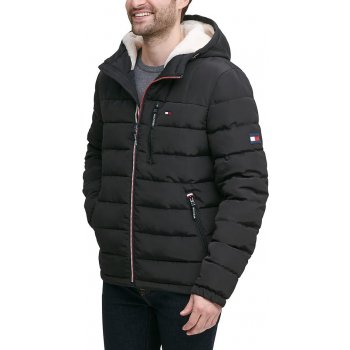 Tommy Hilfiger prošívaná zimní pánská bunda Sherpa černá