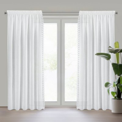 Hotová záclona SUZAN bílá - na pásce – Zboží Mobilmania