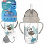 Canpol Babies nevylévací hrníček se slámkou a závažím Exotic Lenochod šedý 270 ml – Zboží Dáma