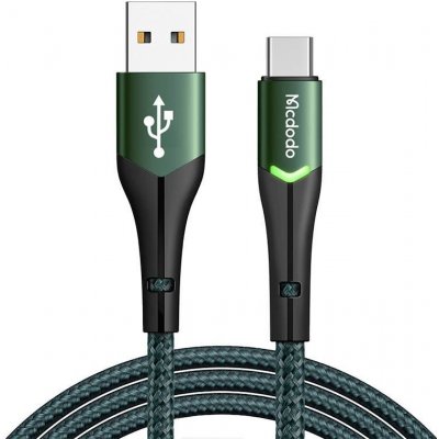 Mcdodo CA-7961 USB na USB-C, LED, 1m, zelený – Zbozi.Blesk.cz