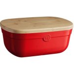 Keramický chlebník s víkem, granátová, 35,5 x 24,5 cm - Emile Henry – Sleviste.cz