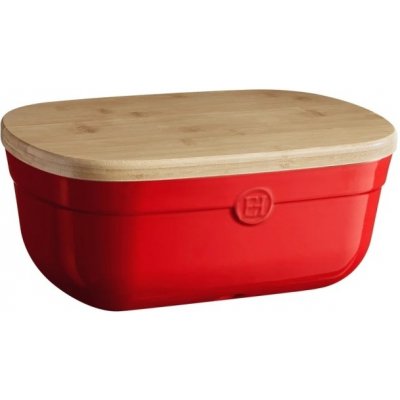 Keramický chlebník s víkem, granátová, 35,5 x 24,5 cm - Emile Henry – Sleviste.cz