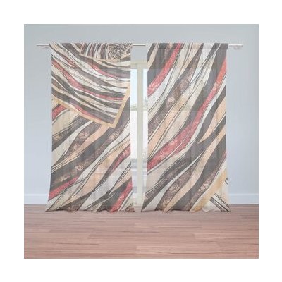 Sablio Záclony Pruhovaný motiv: 2ks 150x250cm – Hledejceny.cz
