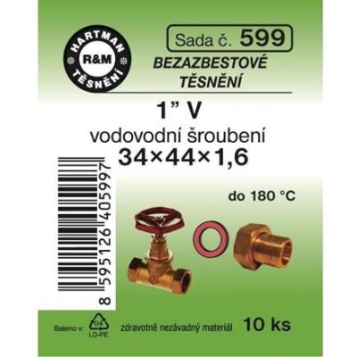 HARTMAN těsnění bezasbestové 1" 34*44mm, sada č. 599 – Hledejceny.cz
