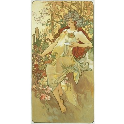 Pohled Alfons Mucha – Autumn, dlouhý – Zboží Dáma