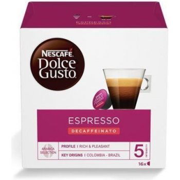 Nescafé Kapsle do kávovaru Dolce Gusto Espresso bezkofeinu 16 ks