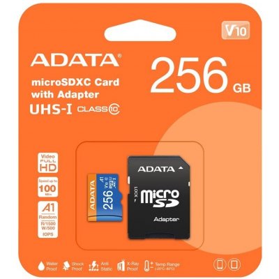 Adata MicroSDXC 256GB Premier AUSDX256GUICL10A1-RA1 – Zbozi.Blesk.cz