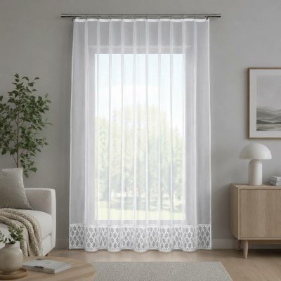 Dekorační žakárová záclona s řasící páskou DOUBLE 250 bílá 200x250 cm MyBestHome – Hledejceny.cz