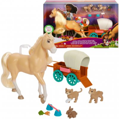 Mattel Spirit Untamed set Kůň a domácí zvířata Chica Lindy + příslušenství